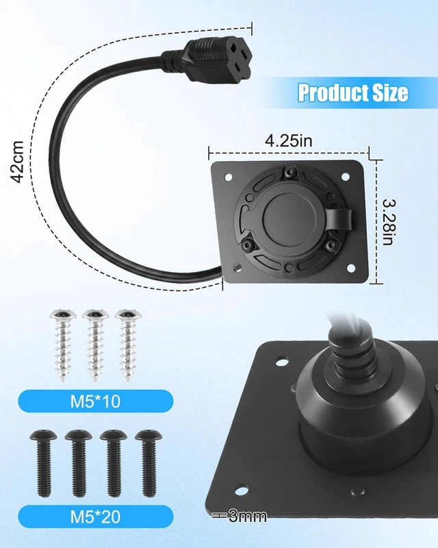 Alt view image 7 of 7 - Charger Port Cover Plate Adapter for EZGO TXT36 EXTRON Golf Cart