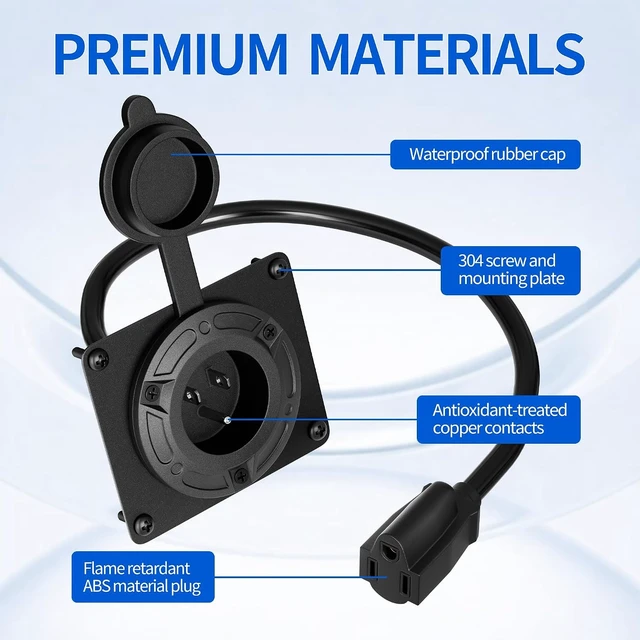 Alt view image 4 of 6 - 120V Golf Cart Charging Port Adapter, Waterproof Charger Port Cover Plate for EZGO TXT36 Lithium Battery Chargers