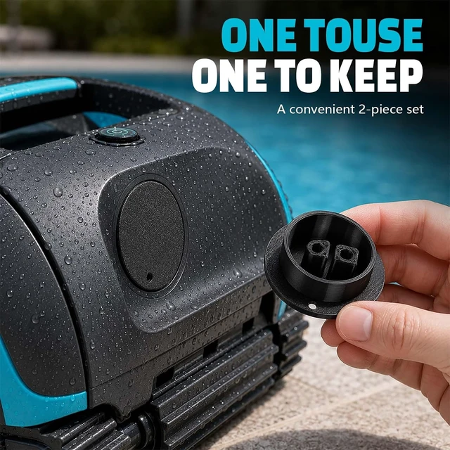 Alt view image 4 of 7 - Waterproof Dustproof Charging Port Plug Cover for Aiper Scuba S1 Robotic Pool Cleaner Socket, Replacement Part (Black)