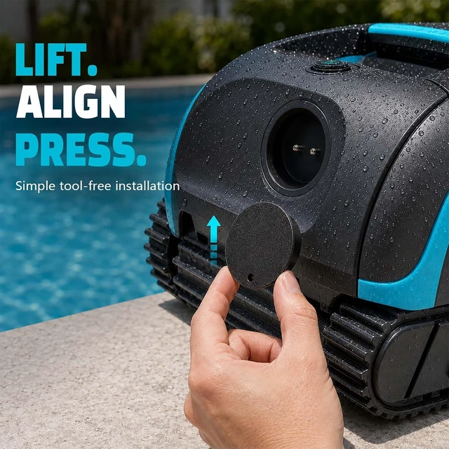 Alt view image 6 of 7 - Waterproof Dustproof Charging Port Plug Cover for Aiper Scuba S1 Robotic Pool Cleaner Socket, Replacement Part (Black)