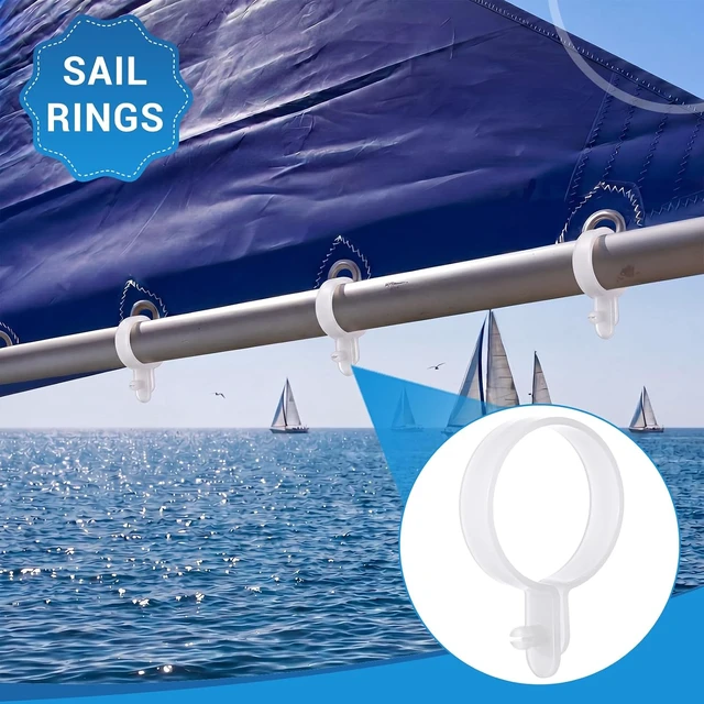 Alt view image 3 of 6 - Plastic Sail Rings Clips for Small Sailboats & Dinghies, 40 Pack