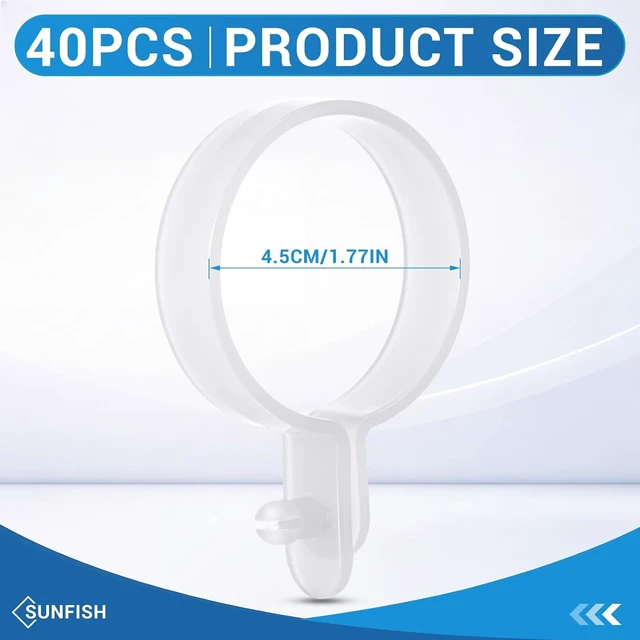 Alt view image 2 of 6 - Plastic Sail Rings Clips for Small Sailboats & Dinghies, 40 Pack
