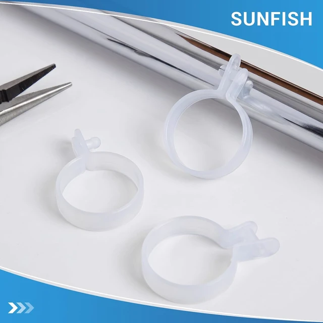 Alt view image 6 of 6 - Plastic Sail Rings Clips for Small Sailboats & Dinghies, 40 Pack
