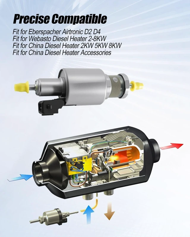 Alt view image 2 of 6 - 12V Heater Glow Plug Repair Kit & Fuel Metering Pump Heater 22451901