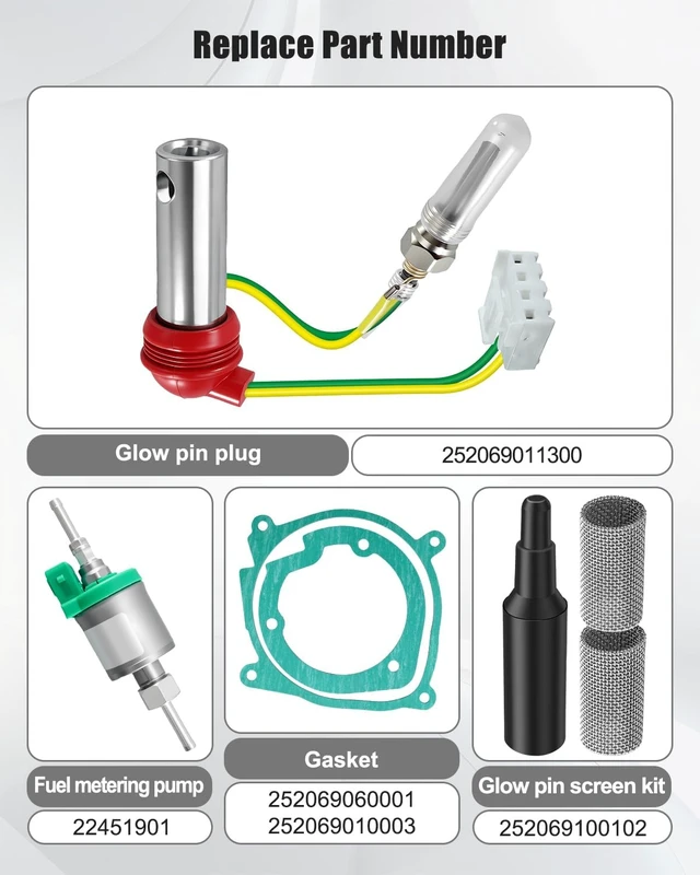 Alt view image 3 of 7 - 12V 2kW Glow Plug Repair Kit for Espar Airtronic Diesel Heaters