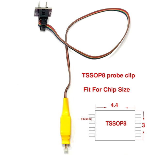 Alt view image 2 of 5 - TSSOP8 IC Test Clip Probe, 4.4x3 Package with Replaceable Wire Needles for EEPROM, USB Programmer T76/T56/T48/RT809H (TSSOP8)