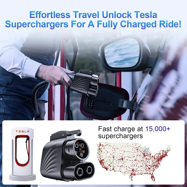 Alt view image 4 of 7 - 2025 Upgraded NACS to CCS1 Adapter, 500A/1000V DC 250KW for Tesla Supercharger, Fits Ford Mustang Mach-E/F-150 Lightning, Rivian, GM, Volvo & Polestar EVs