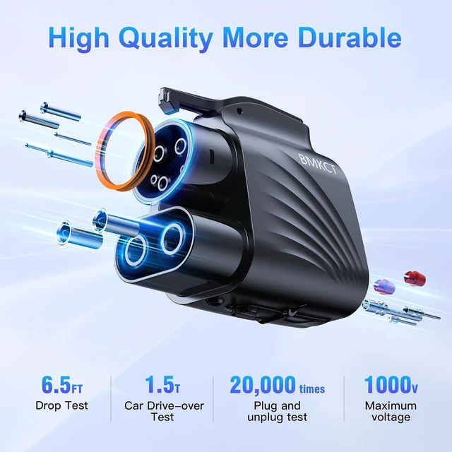 Alt view image 6 of 7 - 2025 Upgraded NACS to CCS1 Adapter, 500A/1000V DC 250KW for Tesla Supercharger, Fits Ford Mustang Mach-E/F-150 Lightning, Rivian, GM, Volvo & Polestar EVs