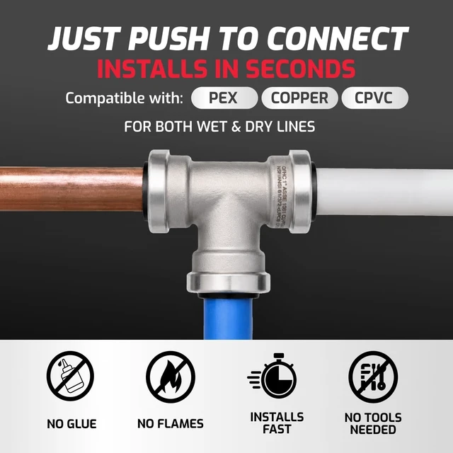 Alt view image 3 of 6 - 1/2" Stainless Steel Push-to-Connect Cap, QuickFitting, 4 Pack