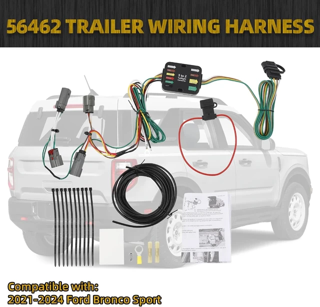 Alt view image 2 of 7 - 56462 4-Pin Trailer Wiring Harness Connector Towing Kit