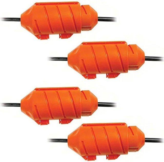 Main image of Cord Connect Water-Tight Outdoor Extension Cord Lock Housing, Protects Holiday Light Plugs, Orange (4 Pack)