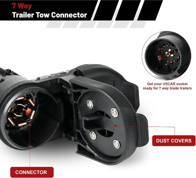 Alt view image 4 of 7 - 7-Way Trailer Tow Hitch Connector Receptacle Harness Installation Kit