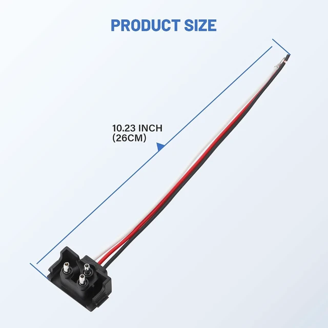 Alt view image 5 of 7 - 10PCS 3-Prong Right Angle Pigtail Connector, 3-Wire 20AWG for Truck Stop/Turn/Tail/Brake/Backup Lights, Fits 4" Round & 6" Oval (Pack of 2)