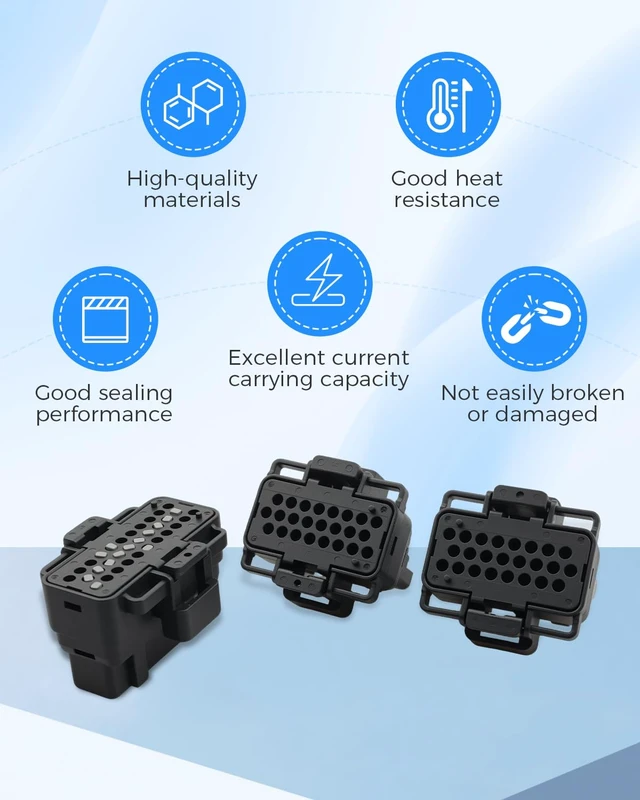 Alt view image 3 of 6 - FICM Fuel Injection Control Module Connector Wiring Harness Plug for Ford Excursion F250-F750 6.0L Powerstroke, Replaces 1456315-2/1456315-6/1437287-6/AP0018/AP0019/AP0020