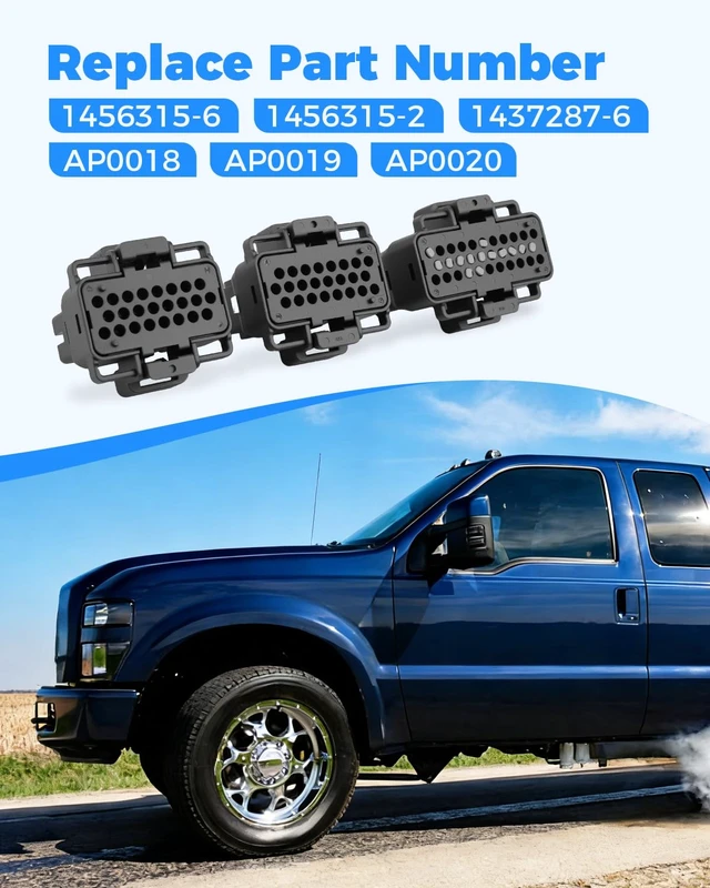 Alt view image 5 of 6 - FICM Fuel Injection Control Module Connector Wiring Harness Plug for Ford Excursion F250-F750 6.0L Powerstroke, Replaces 1456315-2/1456315-6/1437287-6/AP0018/AP0019/AP0020
