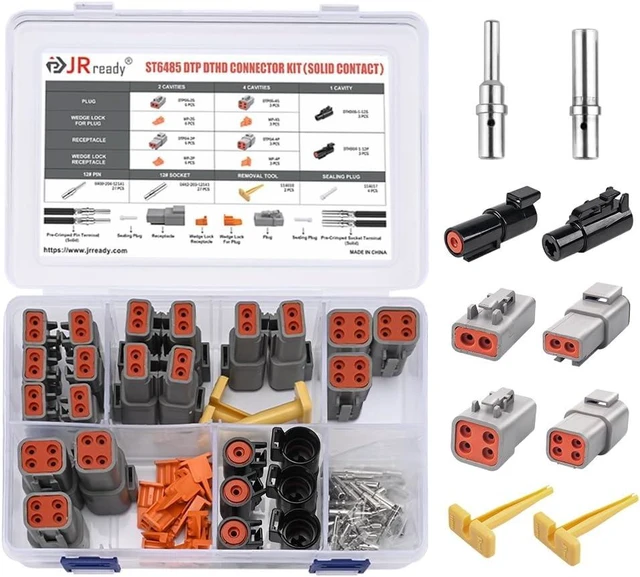 Main image of ST6485 Deutsch DTP/DTHD Connector Kit, 1/2/4 Pin 12-16AWG Solid Pins