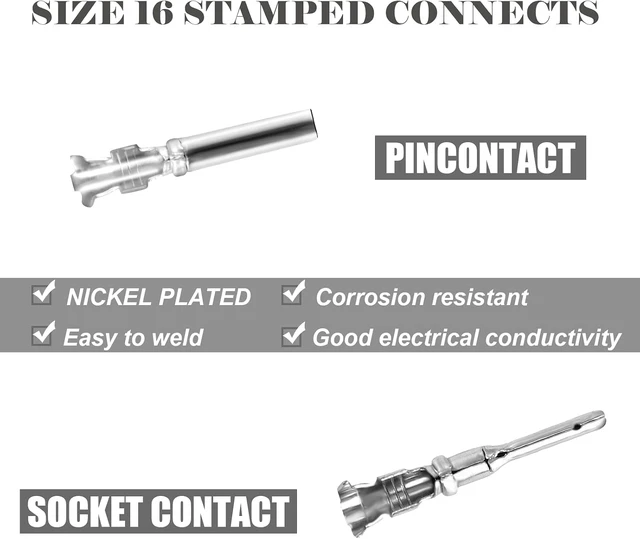 Alt view image 4 of 7 - 194PCS Deutsch DT Connector, 2 Set 2/3/4/6/8/12 Pin, Size 16 Stamped Contacts