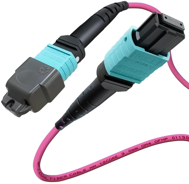 Main image of 3ft OFNP MTP/MPO 12-Strand Female Fiber Cable, MTP to MTP OM4 Multimode, Type B Plenum Jumper