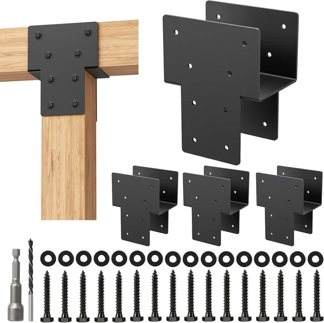Main image of 4x4 Post Cap Tie Brackets, Heavy-Duty Pergola Connector, 4Pcs