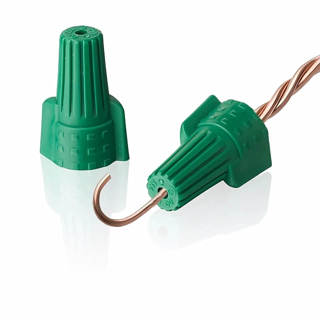 Main image of 650 pcs Green Winged Ground Wire Connector Nuts with Hole, UL Listed Electrical Caps for 14-10 AWG
