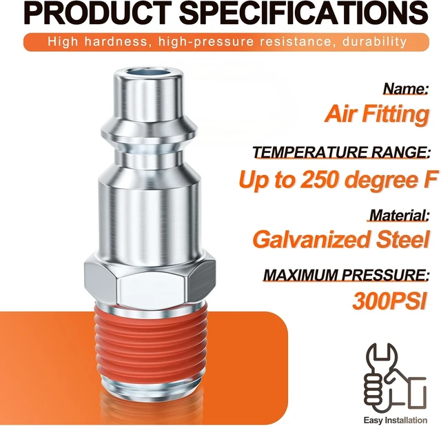 Alt view image 3 of 7 - 30Pcs 1/4" MNPT x 3/8" M-Type Industrial Air Plug