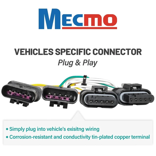 Alt view image 4 of 7 - 56274 Custom 4-Pin Flat Trailer Wiring Harness for 2015-2023 Jeep Renegade, Plug-and-Play T-Connector Hitch Kit