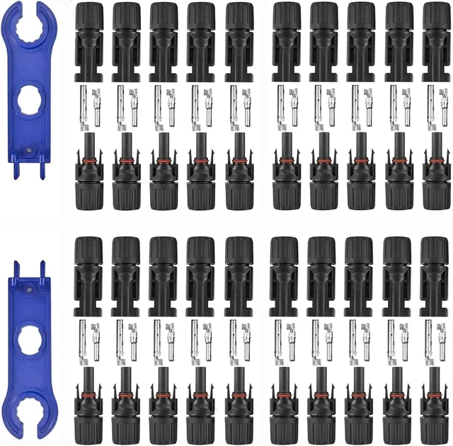 Main image of 40 PCS MC4 Waterproof IP67 Solar Connectors, 1000V 30A (10AWG)