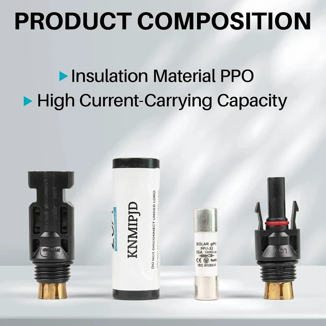 Alt view image 6 of 7 - Solar Fuse Holder 15Amp 1000V, 5PCS 15A MC4 Fuses, IP67 for Solar Energy Systems & Panels (15A 5PCS)