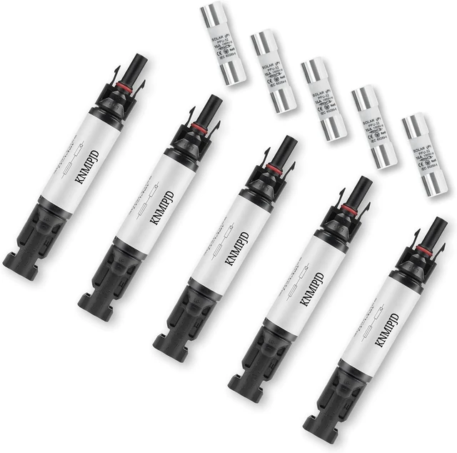 Main image of Solar Fuse Holder 15Amp 1000V, 5PCS 15A MC4 Fuses, IP67 for Solar Energy Systems & Panels (15A 5PCS)
