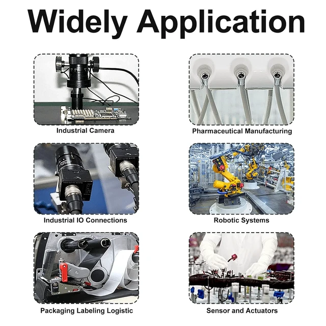 Alt view image 4 of 7 - M12 5-Pin Male & Female Panel Aviation Connector, 12mm IP67 Waterproof Industrial Circular, 4 Sets