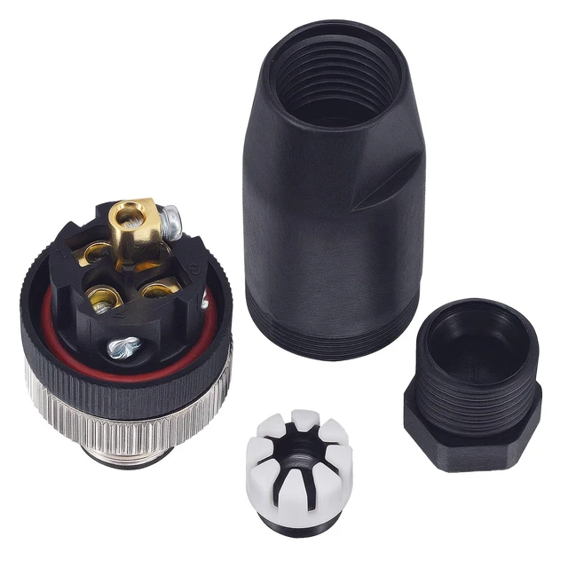 Alt view image 6 of 7 - M12 5-Pin Male & Female Panel Aviation Connector, 12mm IP67 Waterproof Industrial Circular, 4 Sets