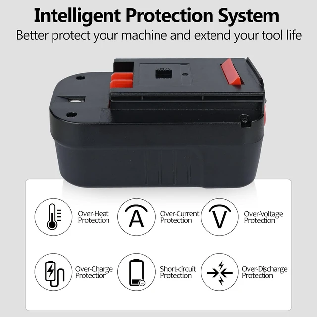 Alt view image 3 of 7 - 18V 7.0Ah HPB18 Lithium Battery, Replacement for Black & Decker 244760-00, A1718, A18, A18E, A18NH, HPB18-OPE, FS180BX, FS18BX, FS18FL, FSB18 Firestorm