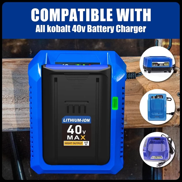 Alt view image 4 of 7 - 6.0Ah Kobalt 40V Battery Replacement, Compatible with All Kobalt 40V Cordless Tools, KB440-03/KB2540C-06/KB240-03/KRC60