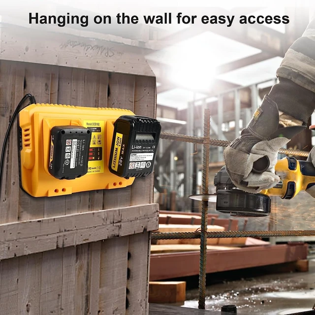 Alt view image 5 of 7 - DCB102 20V Max Dual Battery Charger, Replacement Dewalt 12/20V Charging Station