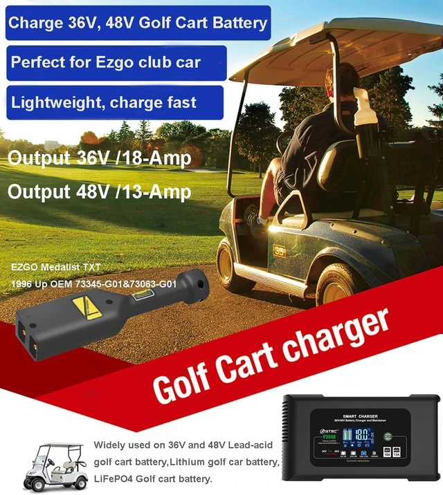Alt view image 5 of 7 - 36 Volt 18 Amp Golf Cart Battery Charger for EZGO TXT with D Style Plug, 36V-18A & 48V-13A Smart Charger, Trickle & Pulse Repair for Lithium/LiFePO4/Lead-Acid