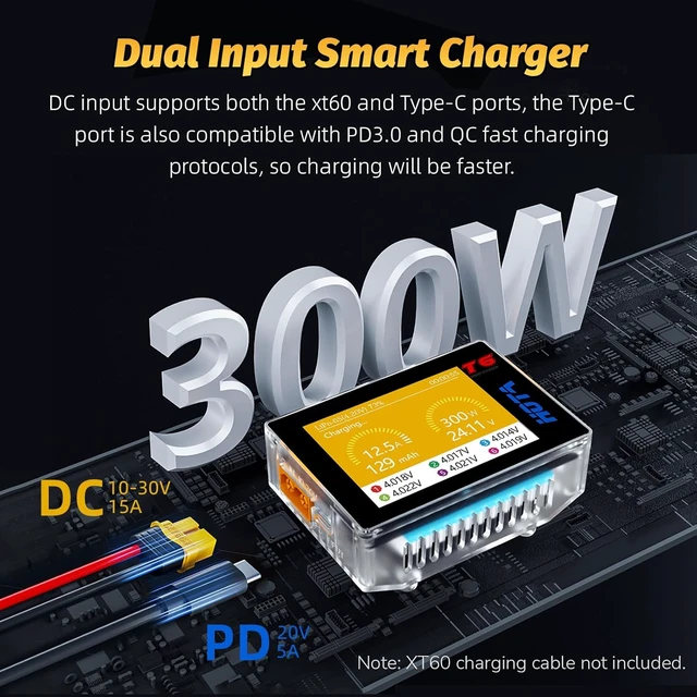 Alt view image 5 of 7 - HOTA T6 RC Smart LiPo Battery Charger for 1S-6S