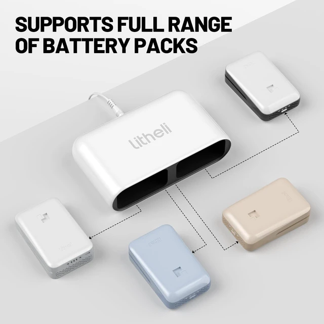 Alt view image 6 of 7 - U20 Battery Charger, 50-Minute Fast Dual Charging with Smart Management, Compact & Portable Design