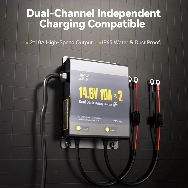 Alt view image 2 of 7 - 2-Bank 20A Marine Lithium Battery Charger (10A/Bank)