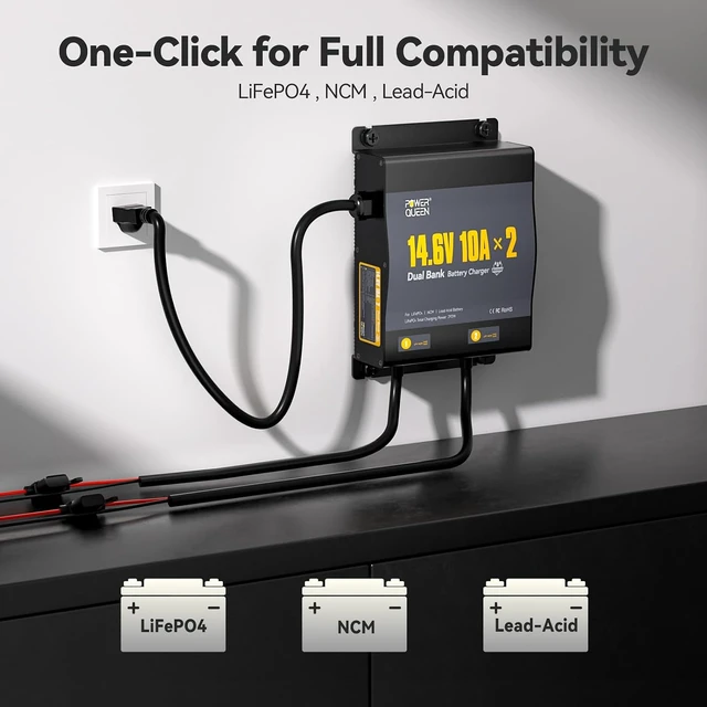 Alt view image 4 of 7 - 2-Bank 20A Marine Lithium Battery Charger (10A/Bank)
