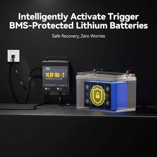 Alt view image 6 of 7 - 2-Bank 20A Marine Lithium Battery Charger (10A/Bank)