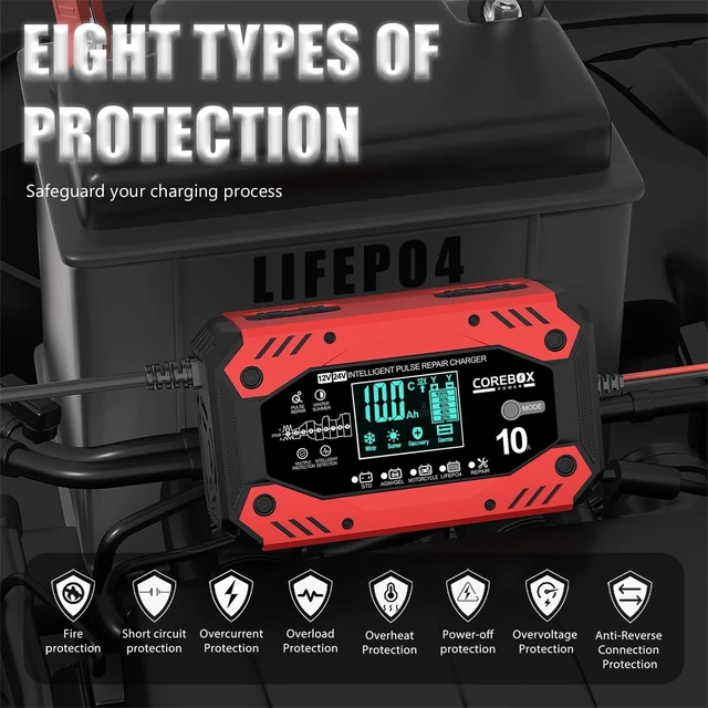 Alt view image 3 of 7 - 10-Amp 12V/24V Smart Trickle Battery Charger for Cars