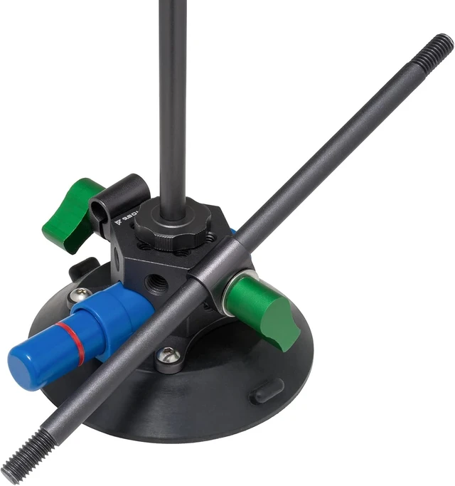 Alt view image 3 of 7 - 9.VB5105 Industrial Power-Grip Suction Plate, Unique Cheese Block with 3/8" Rod Clamps on Any Side for Car Mount