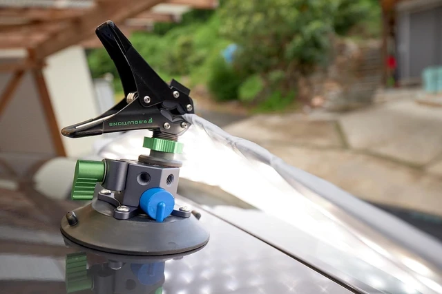 Alt view image 4 of 7 - 9.VB5105 Industrial Power-Grip Suction Plate, Unique Cheese Block with 3/8" Rod Clamps on Any Side for Car Mount