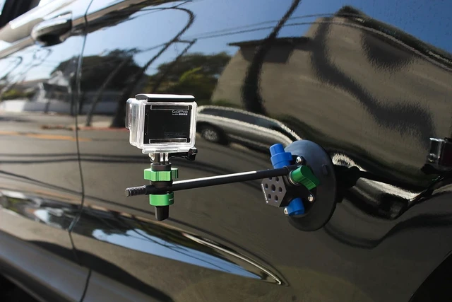 Alt view image 5 of 7 - 9.VB5105 Industrial Power-Grip Suction Plate, Unique Cheese Block with 3/8" Rod Clamps on Any Side for Car Mount