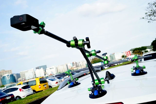 Alt view image 6 of 7 - 9.VB5105 Industrial Power-Grip Suction Plate, Unique Cheese Block with 3/8" Rod Clamps on Any Side for Car Mount