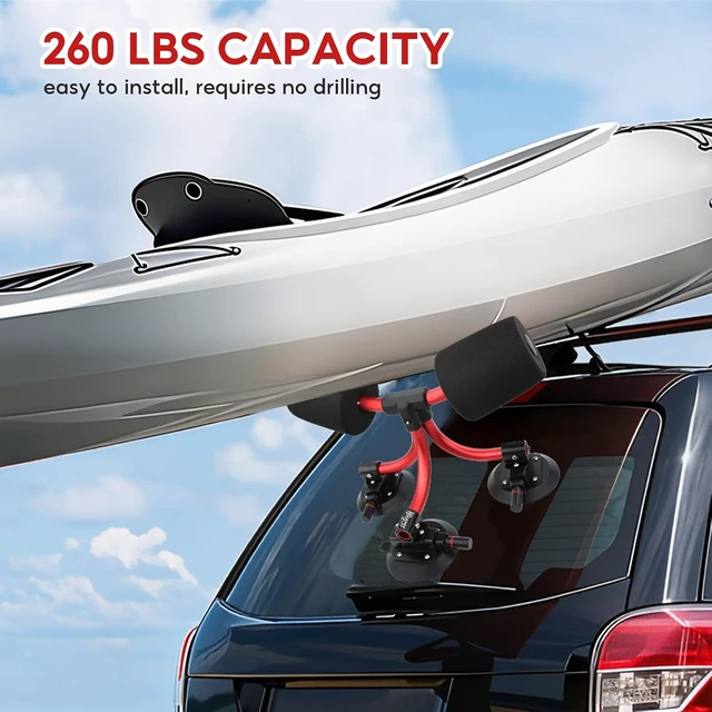 Alt view image 3 of 7 - TriGrip Kayak Load Roller with 3 Suction Cups, Pump Vacuum Type Kayak Roof Loader Lift Assist System for Car & SUV