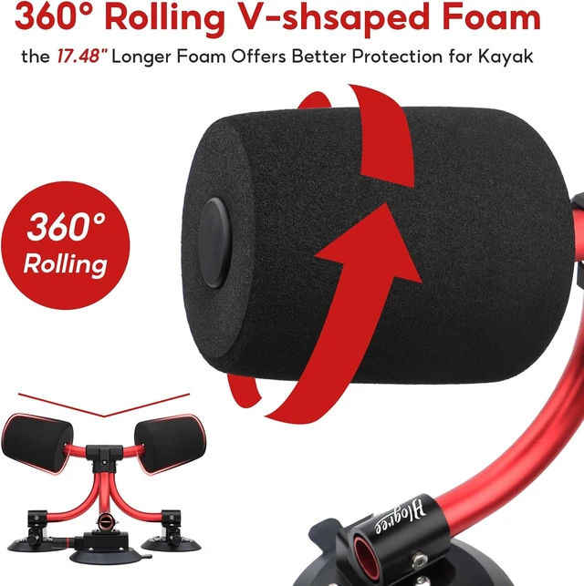 Alt view image 5 of 7 - TriGrip Kayak Load Roller with 3 Suction Cups, Pump Vacuum Type Kayak Roof Loader Lift Assist System for Car & SUV