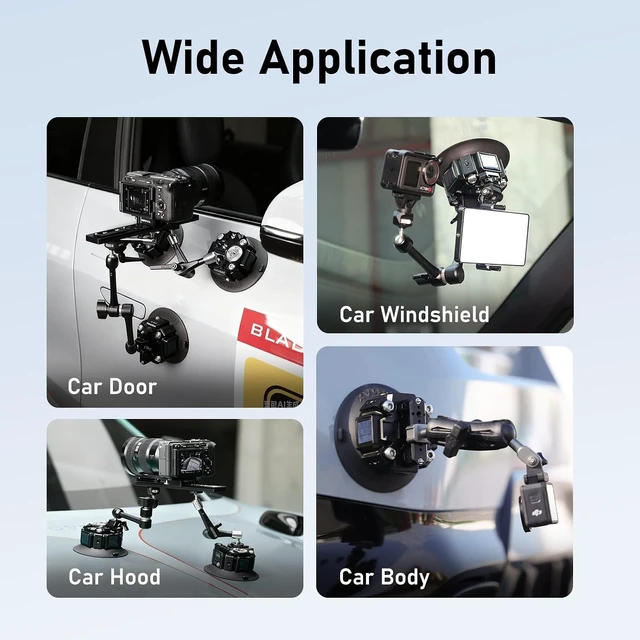 Alt view image 3 of 7 - MOVMAX 4.5" Solar Electric Suction Cup Mount for DSLR & Action Cameras