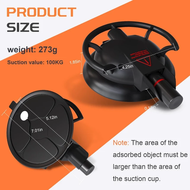 Alt view image 3 of 6 - 5.2" Air Pumped Suction Cup Tie-Down Anchors, 220Lb Heavy-Duty Vacuum Holder for Car Camping Tarps, Awnings, Surfboards & Tents