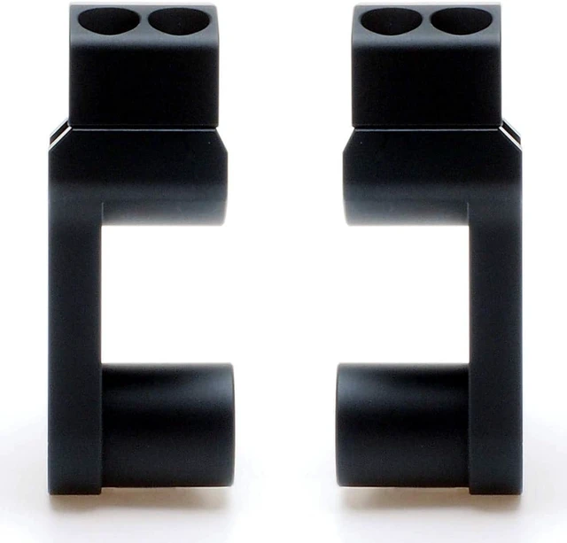 Alt view image 6 of 6 - Pivoting CNC Aluminum Handlebar Risers, 2" Height Rise for 7/8" & 1-1/8" Handlebars, Fits 7/8" Stem Clamp, Black